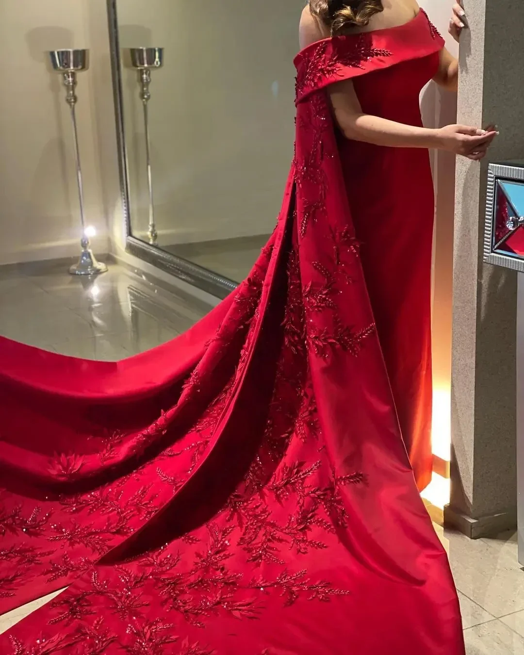Women Formal Party Wear Dress - 맞춤형 발목 길이 시스 드레스 이브닝