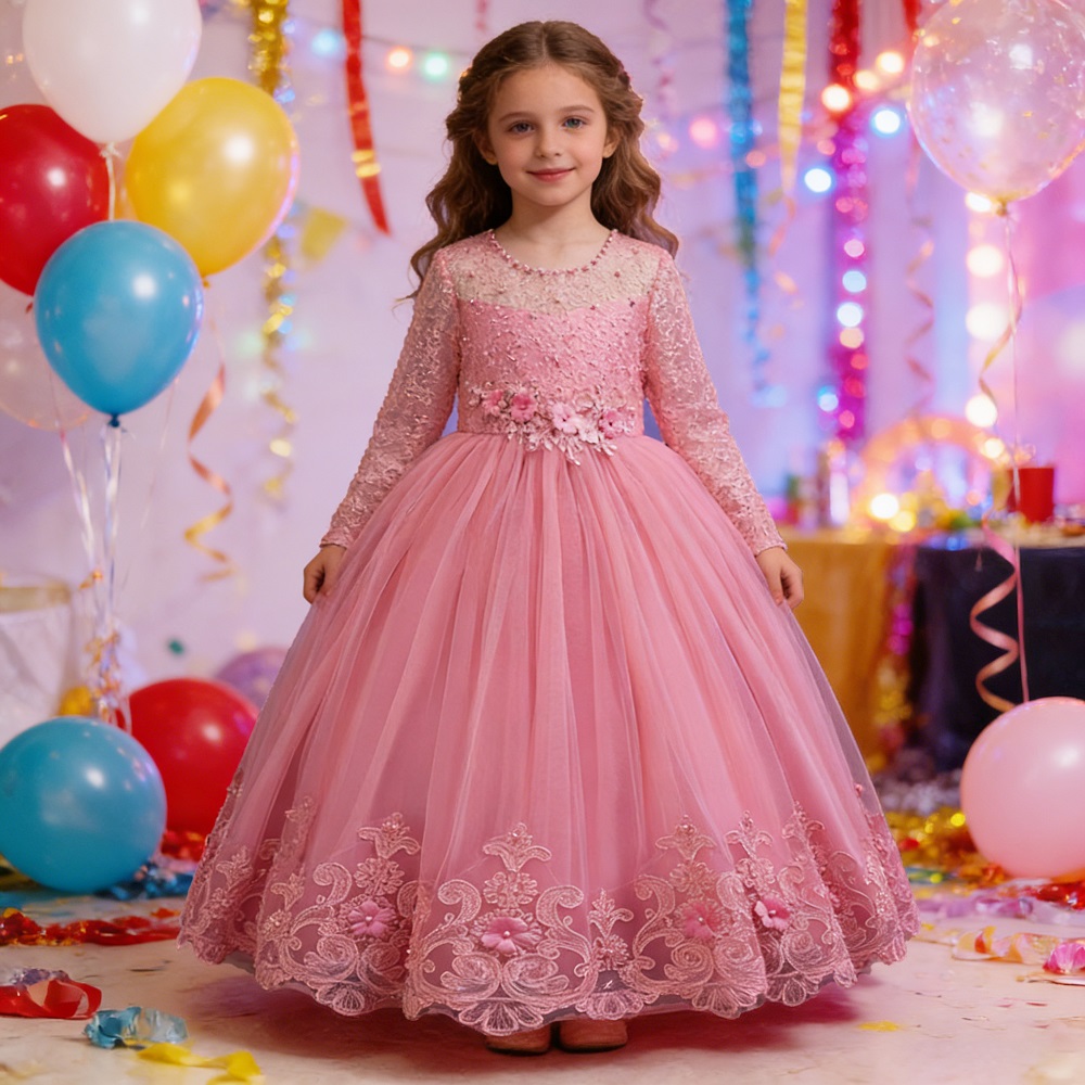 Women'S Formal Wear For Girls - 여아 드레스 4-12세 여아용 긴 드레스