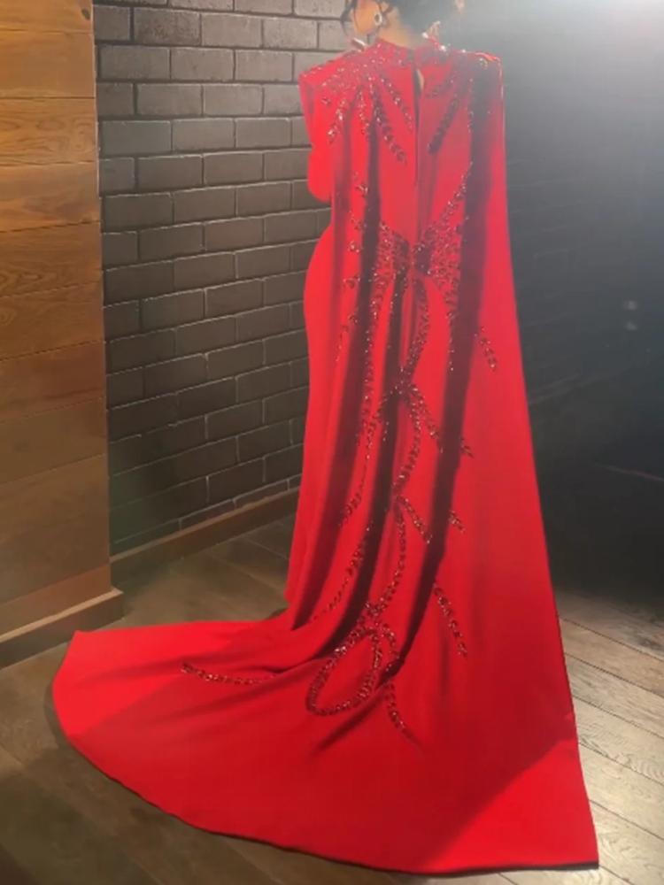 Women Formal Party Wear Dress - 맞춤형 사우디 아라비아 이슬람 레드 긴