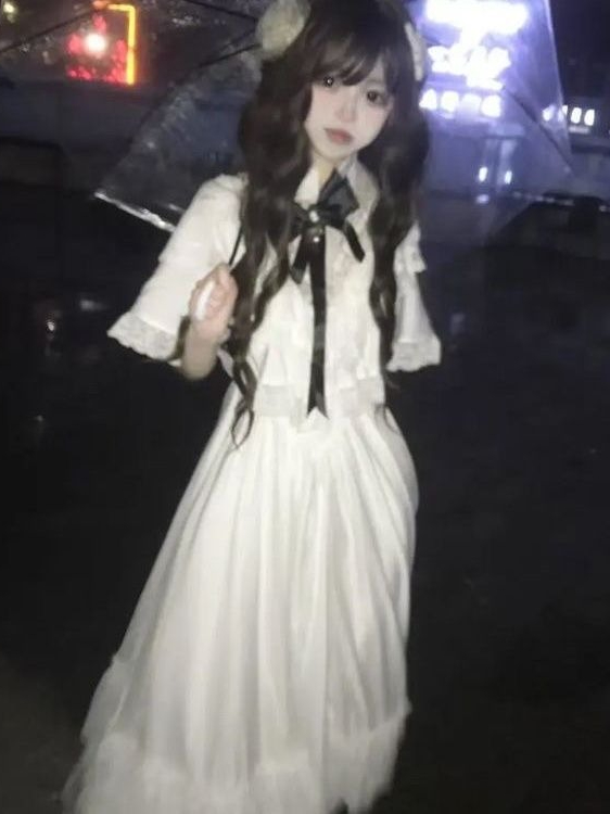 일본식 반소매 리본 레이스 드레스 화이트 슬림 맥시 스 - Women Formal Wear Winter 리뷰 및 가격