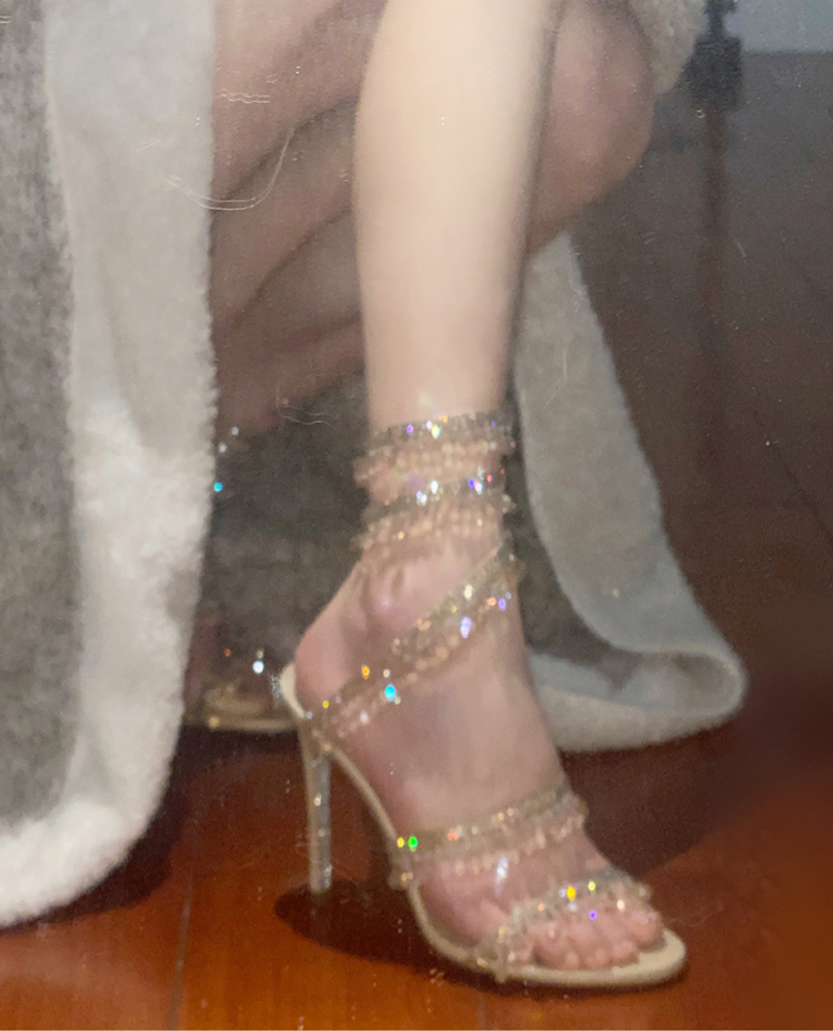 여름 샤이너 크리스탈 드롭 하이힐 샌들 뱀 모양 얇은  - Women Formal Wear For Wedding 리뷰 및 가격