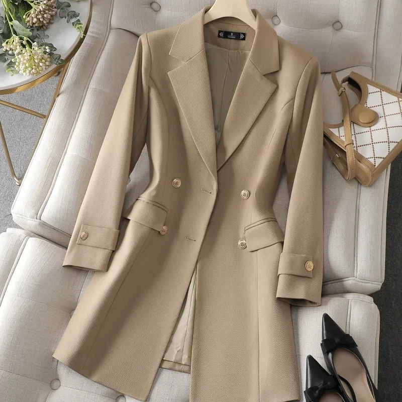 여성용 롱 블레이저 카키, 커피 블랙, 오피스 레이디  - Women Formal Wear Winter 리뷰 및 가격
