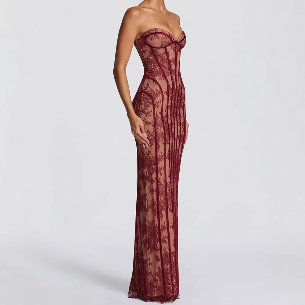 여성용 스트랩리스 바디콘 맥시 드레스 2026 스트라이 - Women Formal Party Wear Dress 리뷰 및 가격